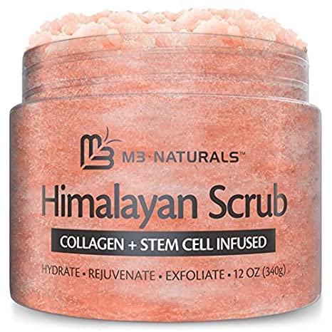 M3 Naturals Himalayan Salt Body Scrub Infused with Collagen and Stem Cell Natural Exfoliating Salt Scrub M3 Naturals