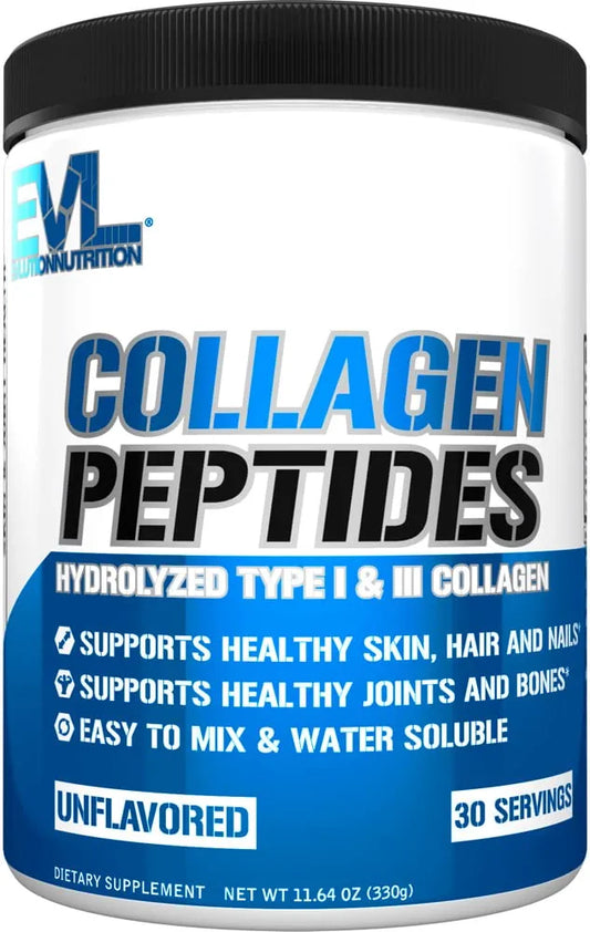 Collagen Peptides Powder, Premium Hydrolyzed Collagen to Support Healthy Skin, Hair, Bones, Joints, Nails & More EVLUTION NUTRITION