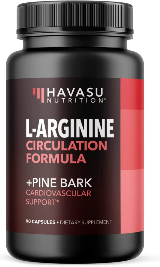 L-Arginine + Pine Bark Capsules for Stamina & Vascular Health, 60 Count Havasu Nutrition