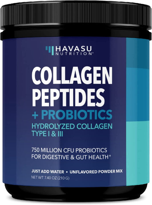 Collagen Powder + Probiotics, 7.40 oz (about 209.79 g) Havasu Nutrition