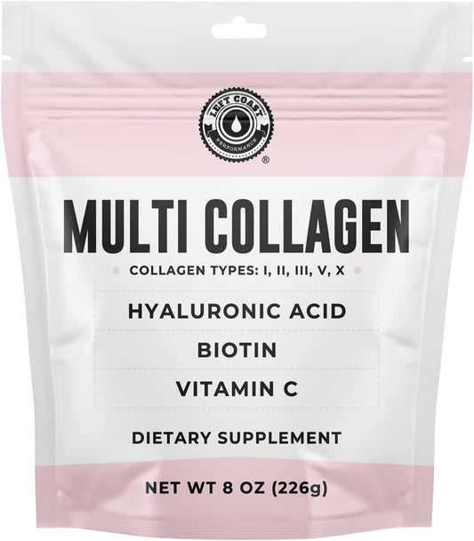 Left Coast Performance Multi Collagen Complex Supplement with Vitamin C, Hyaluronic Acid and Biotin for Women Left Coast Performance
