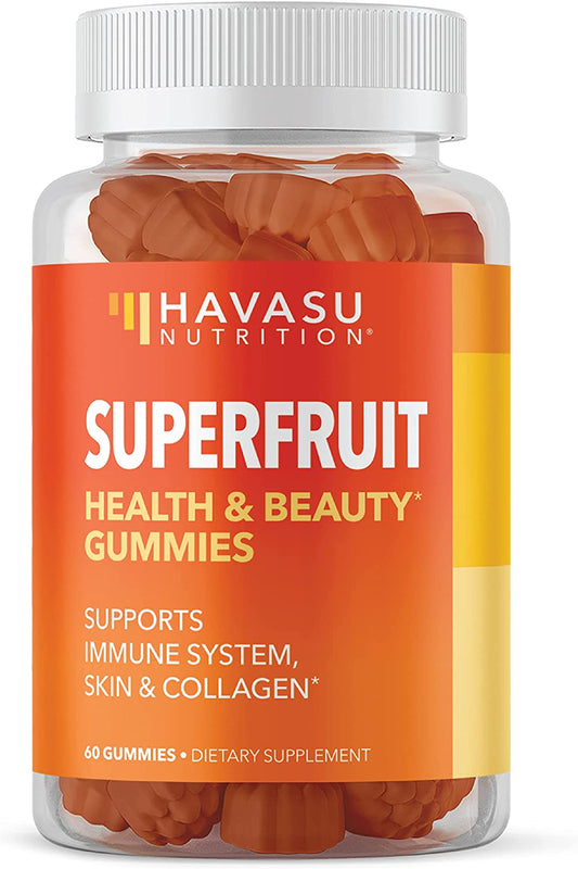 Vegan Superfruit Gummies | Immune Support + Collagen for Skin Health, 60 Gummies Havasu Nutrition
