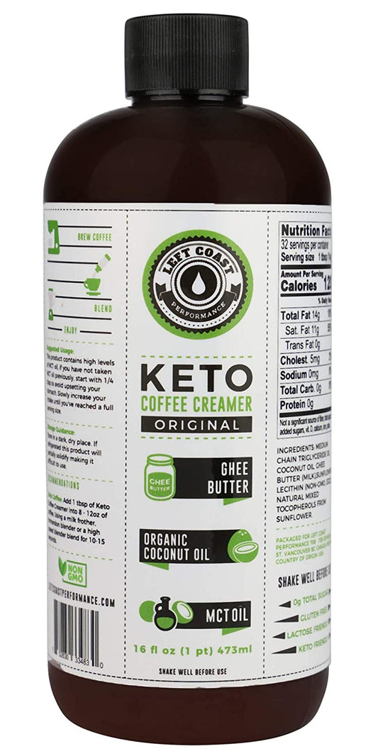 Left Coast Performance Keto Coffee Creamer with MCT Oil | Unflavored Left Coast Performance