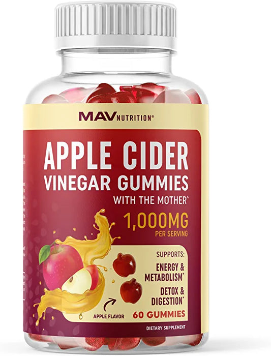 MAV Nutrition Apple Cider Vinegar Gummies with Vitamin B6, B12 & Folic Acid MAV Nutrition
