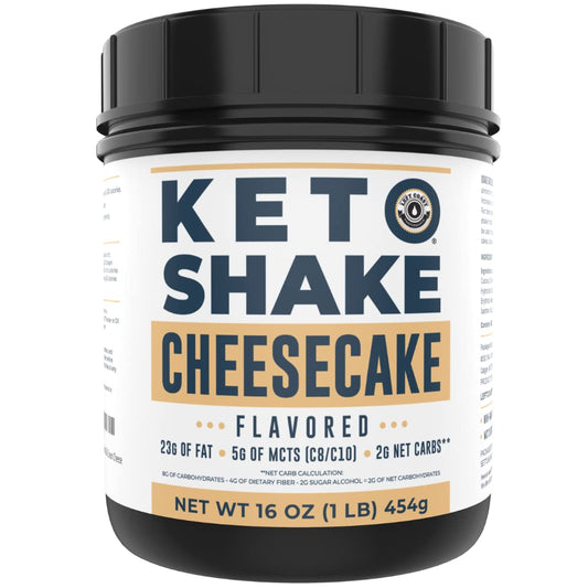 16oz Cheesecake Keto Meal Replacement Shake - Low Carb Keto Protein Powder Shake Mix, High Fat Protein Shake with MCTs, Collagen Peptides and Real USA Cream Cheese Left Coast Performance