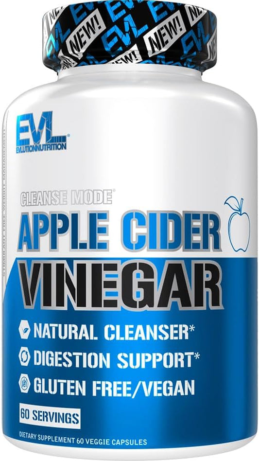 Cleansemode Apple Cider Vinegar Capsules Nutrition Vegan ACV Pills for Detox and Cleanse with Cayenne Pepper for Digestive Weight Management and Metabolism Support - 60 Servings EVLUTION NUTRITION