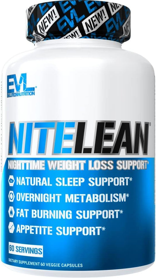 Evlution Nutrition Night Time Fat Burner Support - Overnight Sleep and Weight Loss Support Pills with Thermogenic Green Tea and White Kidney Bean Extract - Diet Pills That Support Stubborn Fat Loss EVLUTION NUTRITION