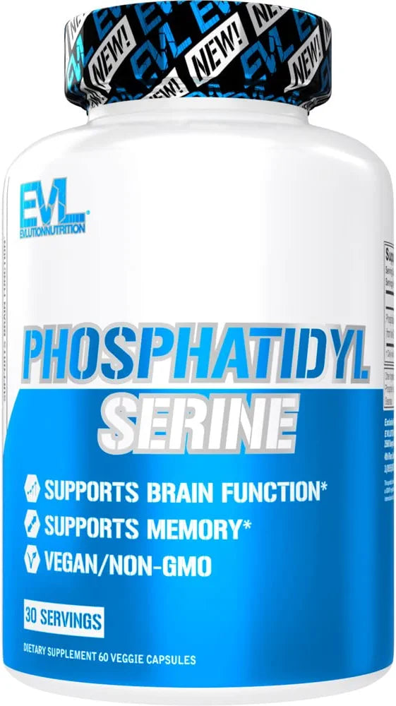 PhosphatidylSerine Nootropics Brain Support Supplement - Advanced Anti Aging Brain Supplement for Memory and Focus with Phosphatidylserine 300mg EVLUTION NUTRITION