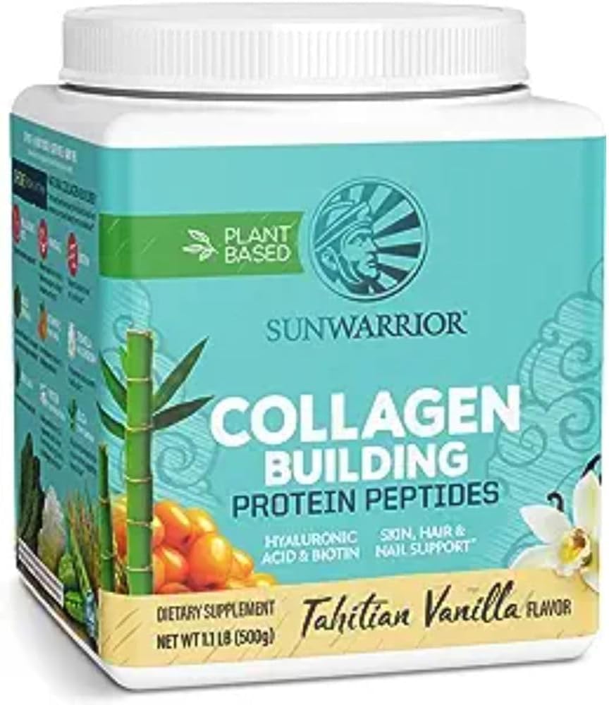 Vegan Collagen Protein Powder Plant-based | Hyaluronic Acid Minerals Biotin Soy Free Dairy Free Gluten Free NON-GMO | Vanilla 20 Servings | Collagen Building Peptides Sunwarrior