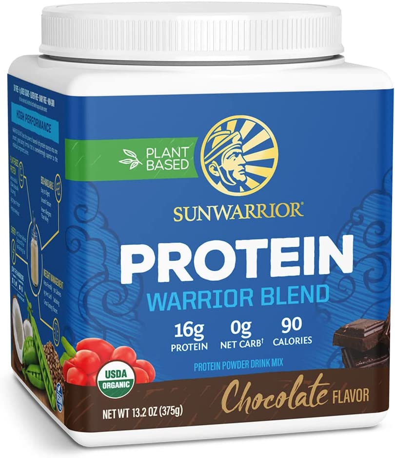 Sunwarrior Vegan Organic Protein Powder Plant-Based | BCAA Amino Acids Hemp Seed Soy Free Dairy Free Gluten Free Synthetic Free Non-GMO | Chocolate 17 Servings | Warrior Blend Sunwarrior