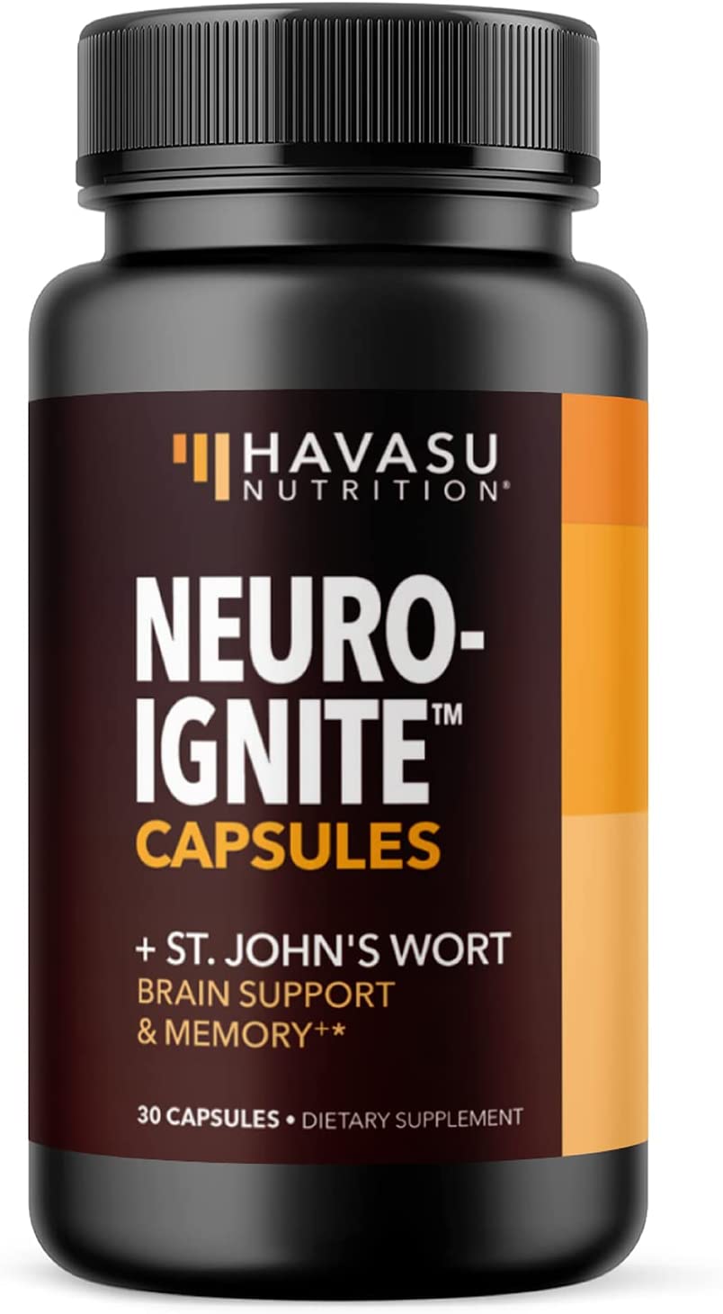 Havasu Nutrition Nootropics Brain Performance Supplement for Memory, Focus and Clarity with St. John's Wort for Brain Boost (30 Count (Pack of 2)) Havasu Nutrition