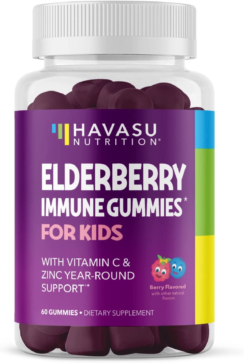 Elderberry Gummies for Kids with Zinc & Vitamin C, 60 Gummies Havasu Nutrition