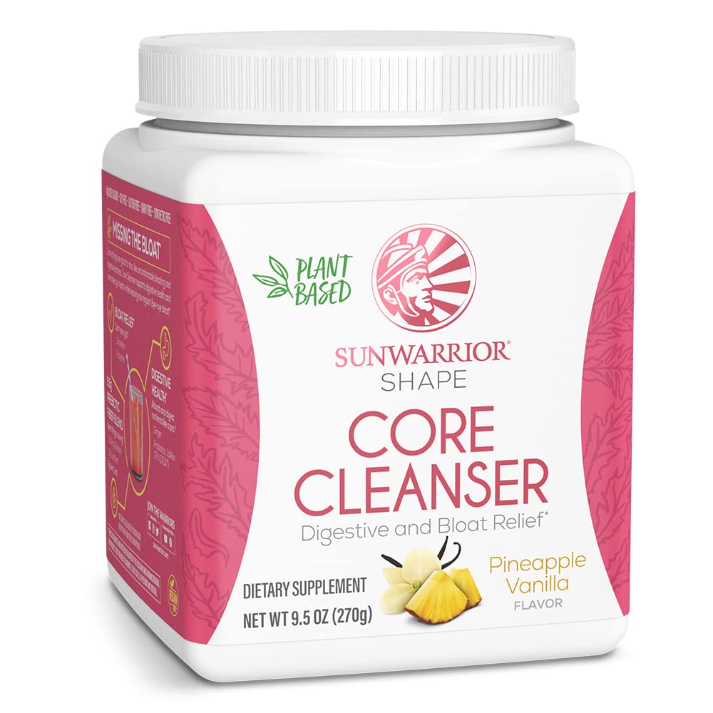 Sunwarrior Plant-Based Prebiotic Fiber Blend Powder | Probiotic Enzymes Sunfiber Soy Free Sugar Free Gluten Free Dairy Free | Pineapple Vanilla 30 Servings | Shape Core Cleanser Sunwarrior