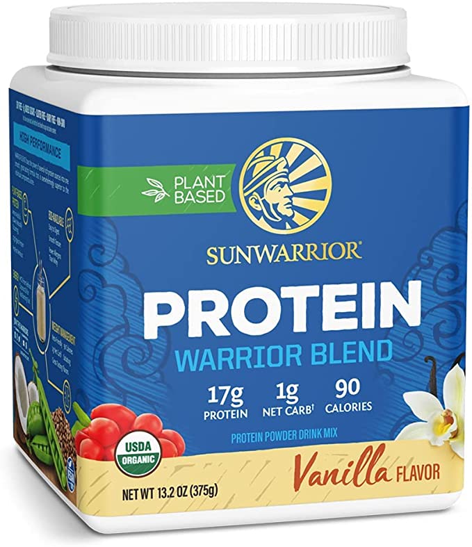 Sunwarrior Vegan Organic Protein Powder Plant-Based | BCAA Amino Acids Hemp Seed Soy Free Dairy Free Gluten Free Synthetic Free Non-GMO | Vanilla 17 Servings | Warrior Blend Sunwarrior