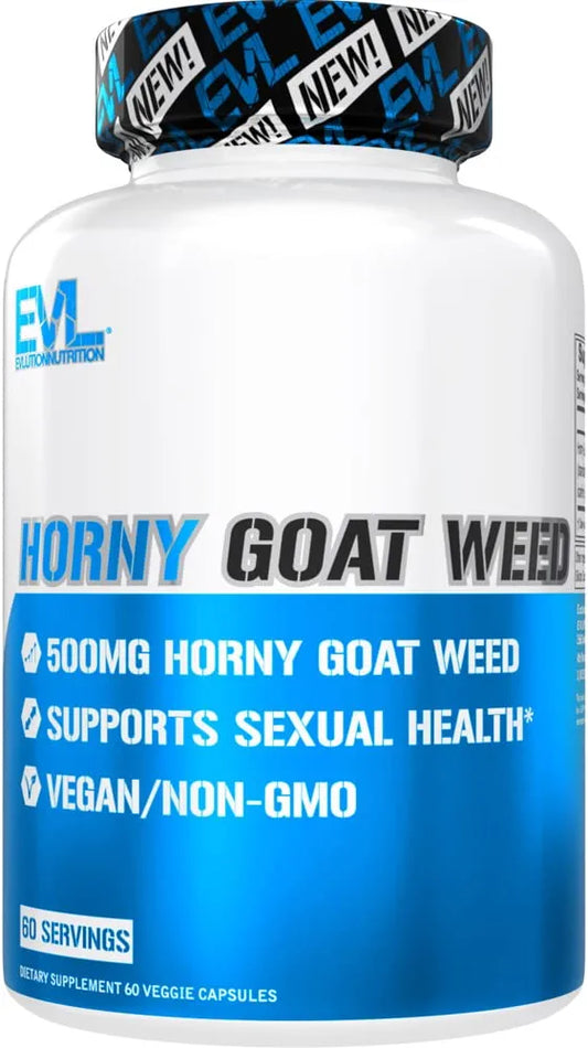 EVL Horny Goat Weed for Men - Invigorating Male Enhancing Supplement for Performance Size Energy and Stamina with Horny Goat Weed Extract - Male Libido Booster Testosterone Supplement for Men EVLUTION NUTRITION