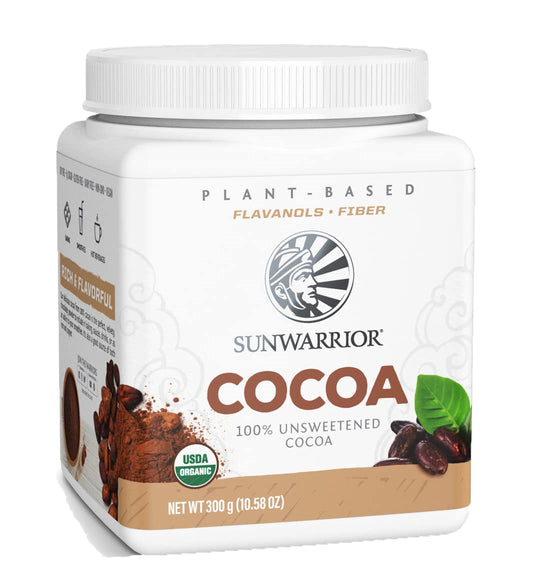 Cocoa Powder Unsweetened Organic Vegan for Baking and Smoothie Additive 300g Pantry Line by Sunwarrior Sunwarrior