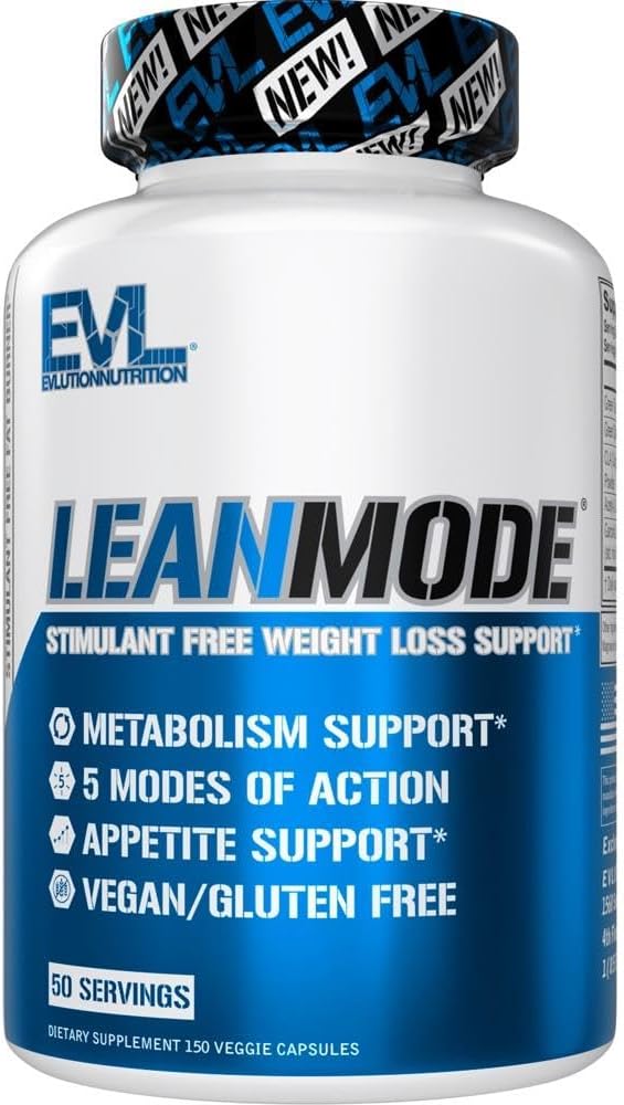 EVL Weight Loss Support Pills - Premium Multipurpose Appetite Metabolism and Fat Loss Support for Men and Women - LeanMode with Green Coffee Bean Extract CLA and Garcinia Cambogia - 50 Servings EVLUTION NUTRITION