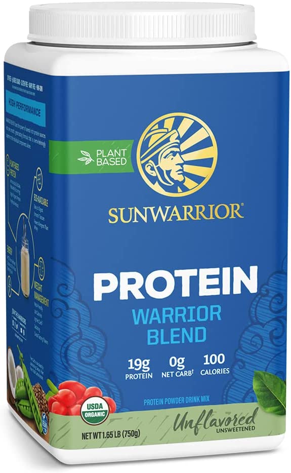 Vegan Protein Powder with BCAA | Organic Hemp Seed Protein Gluten Free Non-GMO Dairy Free Soy Sugar Free Low Carb Plant Based Protein Powder | Unflavored 30 SRV 750 G | Warrior Blend by Sunwarrior Sunwarrior