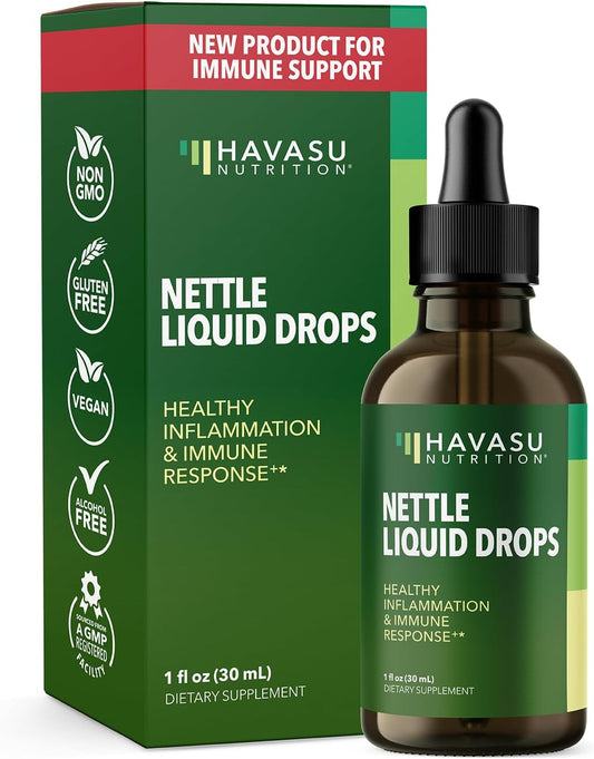 Organic Stinging Nettle Root | USDA-Certified Stinging Nettle Leaf | Stinging Nettle for Prostate, Joint and Immune Health | Herbal Nettle Root for Detoxification | Non-GMO, Vegan, Unflavored, 30mL Havasu Nutrition