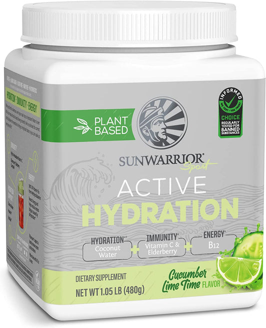 Sunwarrior Vegan Electrolytes Powder with Vitamin B12 | Active Hydration | Cucumber Lime Sunwarrior