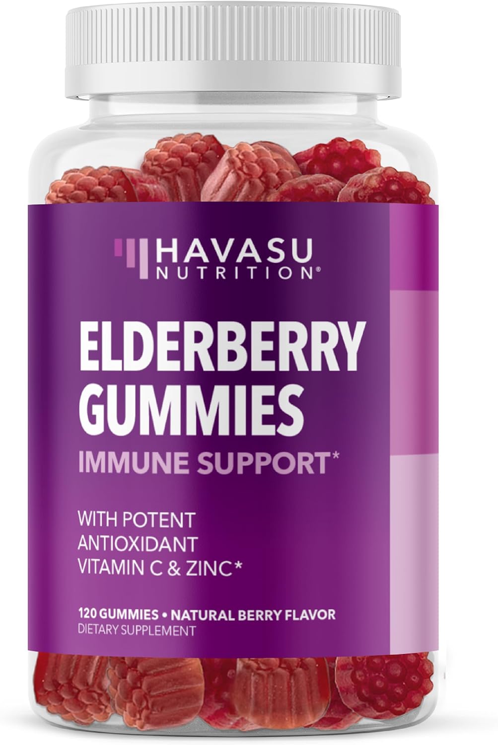 Sambucus Black Elderberry Gummies for Adults | Powerful Antioxidants Packed in Elderberry with Zinc and Vitamin C | Elderberry Vitamins with Elderberry Extract | Improves Immune Support | 120 Count Havasu Nutrition