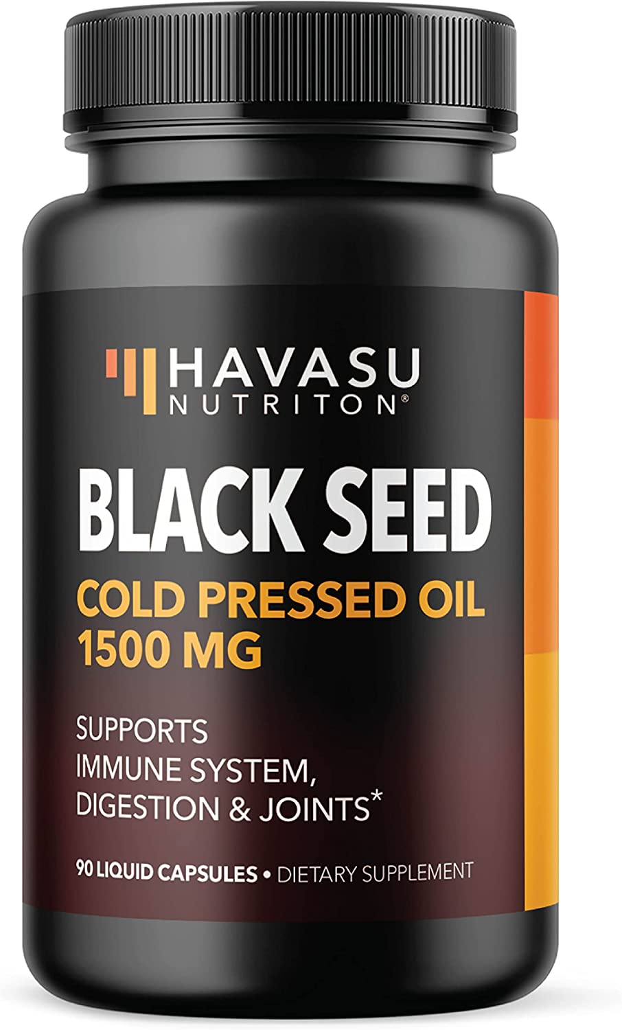 Premium Cold-Pressed Black Seed Oil Liquid Capsules for Immune Support + Joint Health, 90 Count Havasu Nutrition