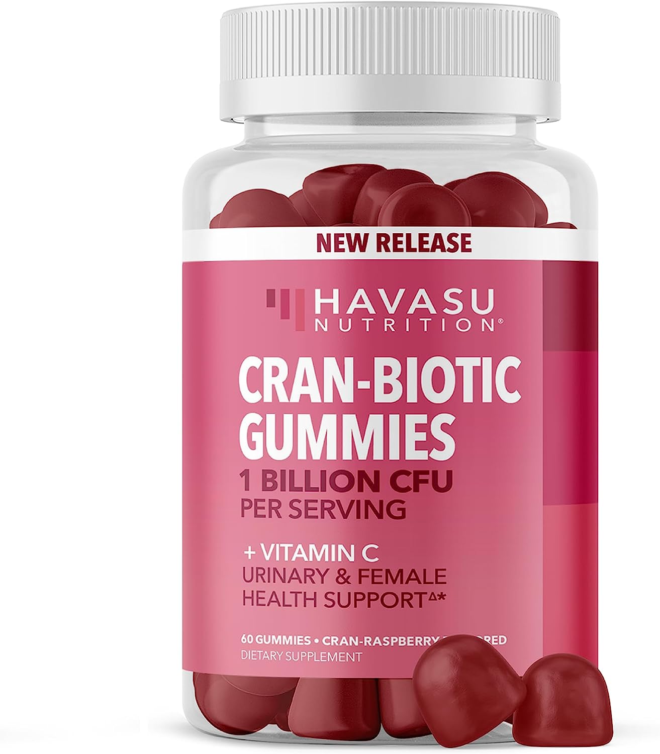 Cranberry Supplement Probiotic Chewable Gummies | Probiotics for Women with 1 Billion CFU Gut Health Supplements | Immune Health, Vaginal Health, and Urinary Tract Health for Women | 60 Vegan Gummies Havasu Nutrition