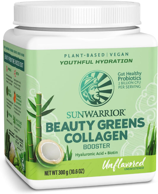 Sunwarrior Beauty Greens Collagen Booster, Unflavored, 10.6 oz (300 g) Sunwarrior