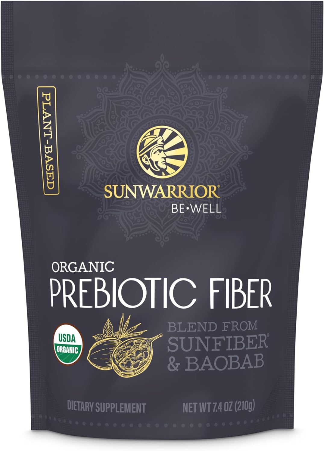 Fiber Supplement Prebiotic Organic | Vegan Fiber Supplement Plant-Powered Gut Health Booster with Pure Ingredients for Digestive Harmony | Vegan & Non-GMO | 8oz Pouch (30 SRV) Be Well by Sunwarrior Sunwarrior