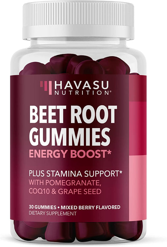 Beet Root + COQ10 Gummies with Pomegranate Extract – Nitric Oxide Booster for Vascular Health and Energy Havasu Nutrition