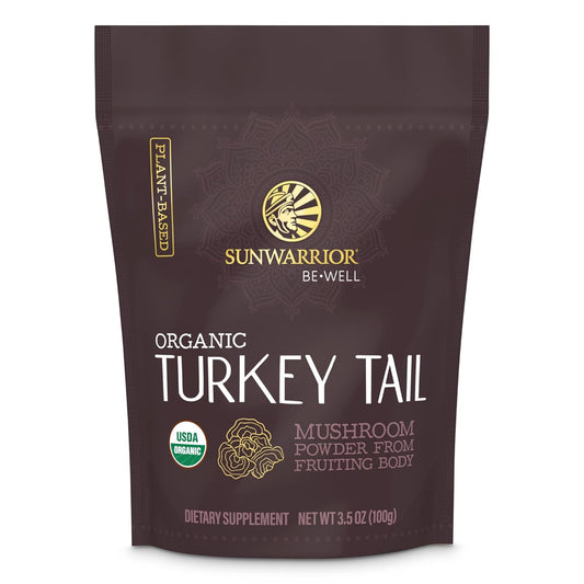 Sunwarrior Organic Be Well Turkey Mushroom Powder 100g Pouch (50 SRV) Sunwarrior