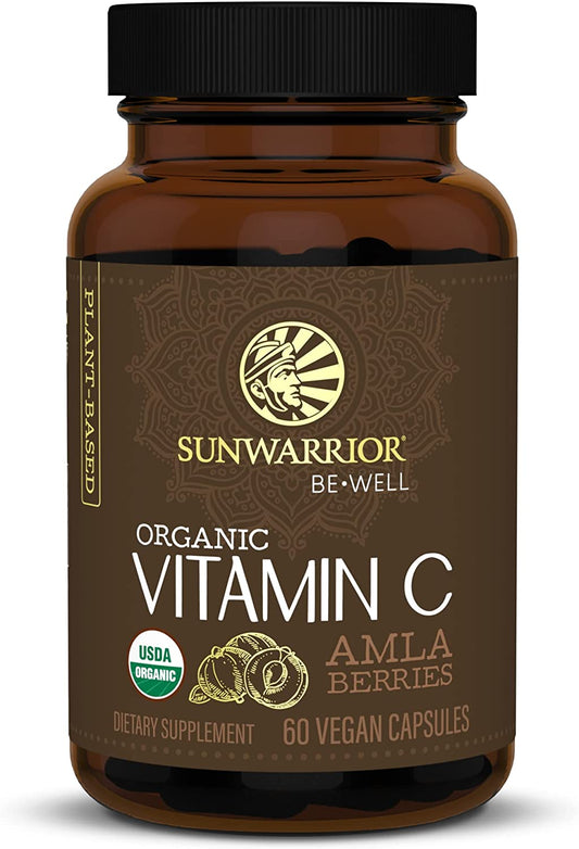 Organic Vitamin C | Vitamin Supplement for Natural Vitamin C Sugar Free | Vitamin C Capsule 60ct (30 Servings) Be Well Line Sunwarrior