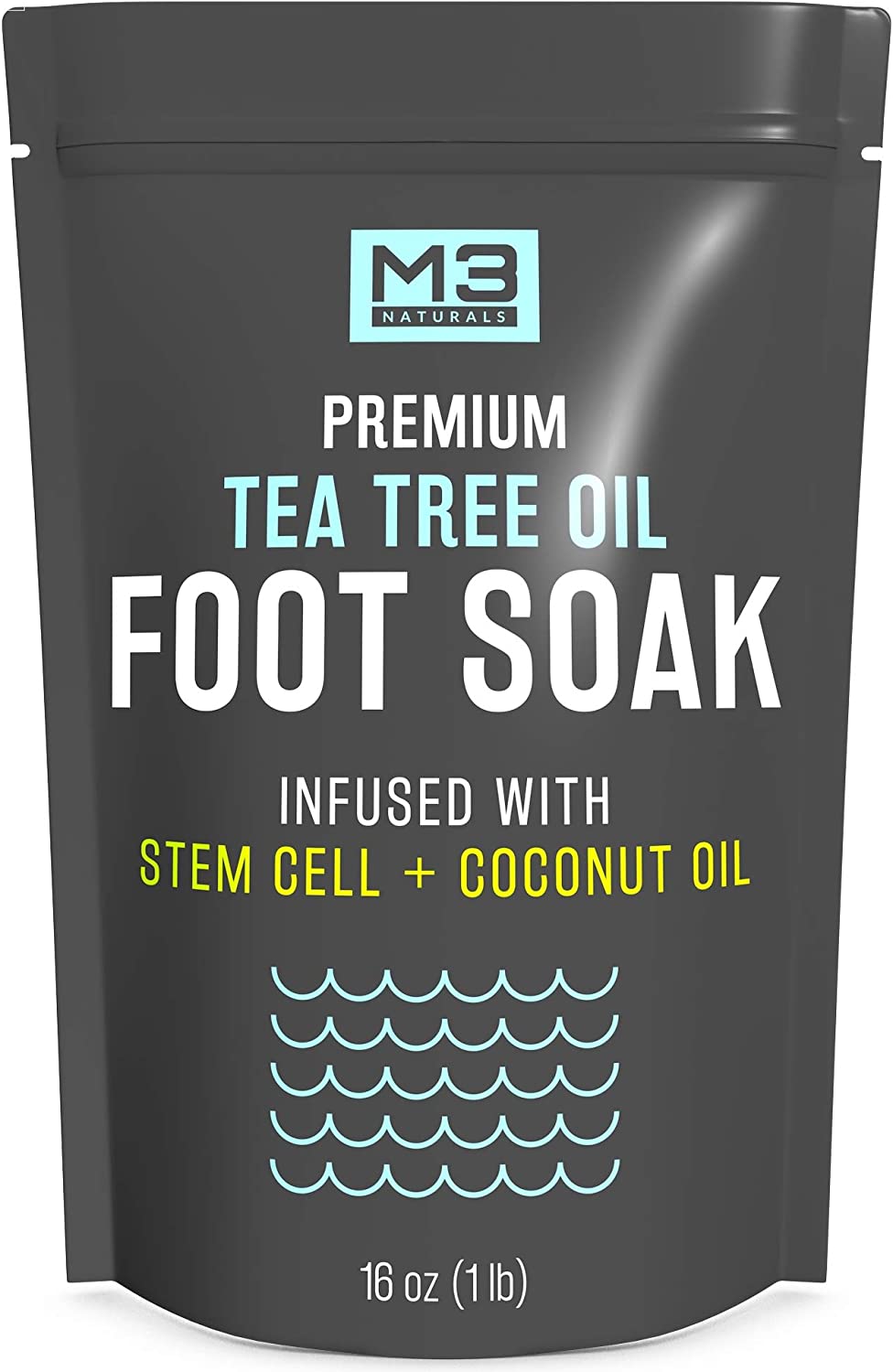 M3 Naturals Tea Tree Oil Epsom Salt Pedicure Foot Soak with Coconut Oil & Stem Cell M3 Naturals