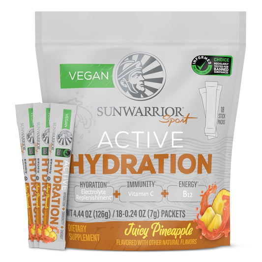 Active Hydration Juicy Pineapple 18 sticks 126g pouch (18 srv) Sunwarrior