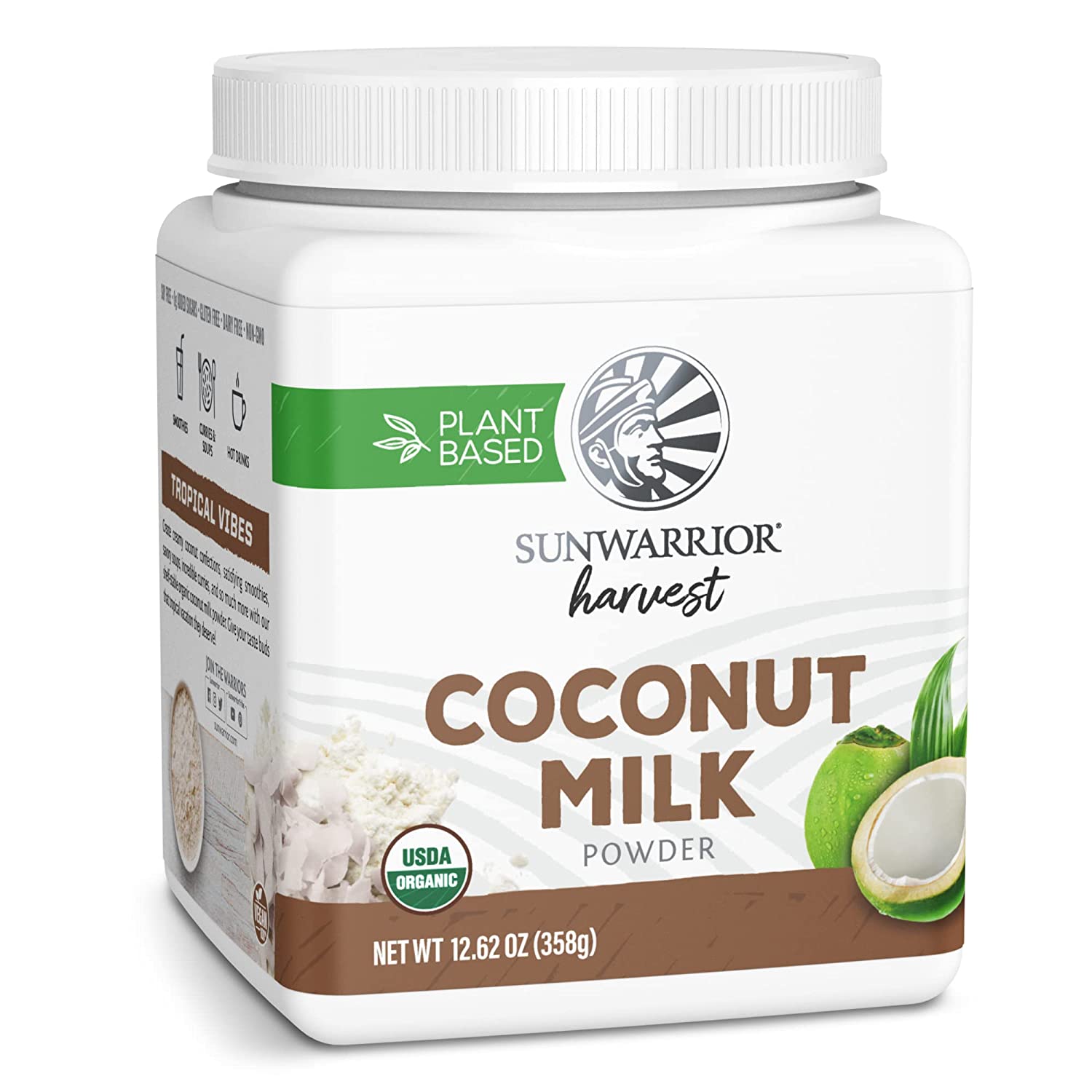 Organic Coconut Milk Powder with MCT | Coffee Creamer Alternative Raw Keto Paleo Gluten Free Sugar Free Diary Free Shelf Stable | Coconut Powdered Milk 358 G 179 SRV Organic Harvest by Sunwarrior Sunwarrior