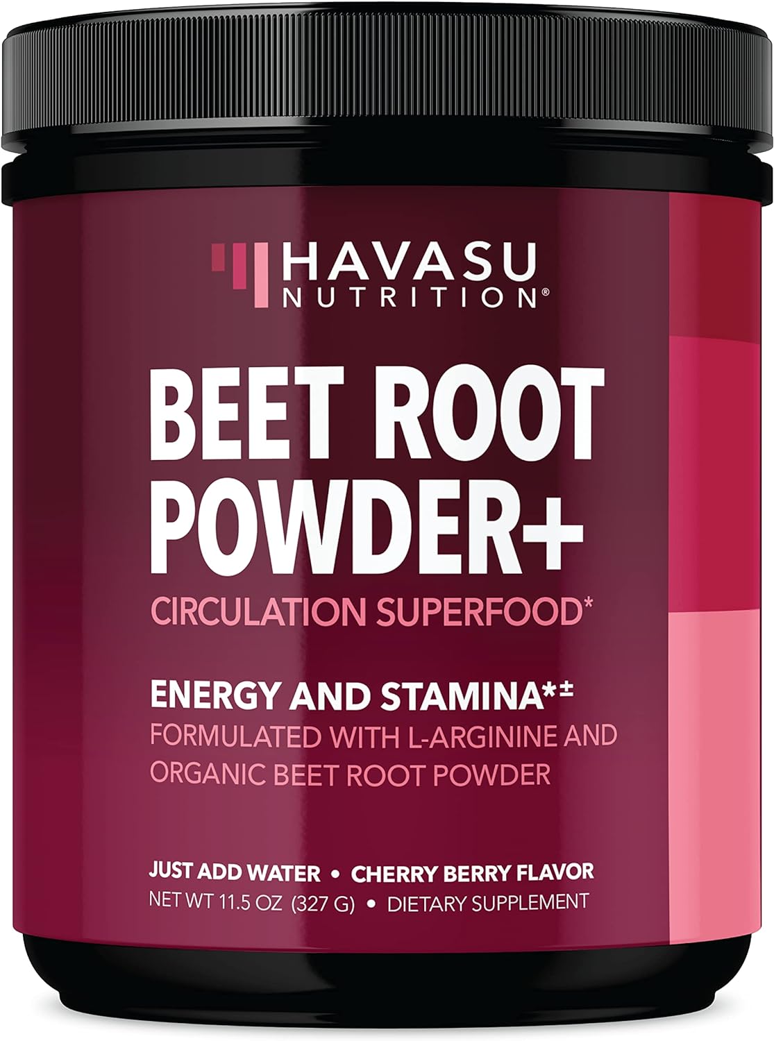 Organic Beet Root Powder with BCAA and L-Arginine for Energy and Stamina Support | Circulation Superfood for Heart Health | Easy Recovery & Muscle Endurance | Just Add to Water | Cherry Berry Flavor Havasu Nutrition