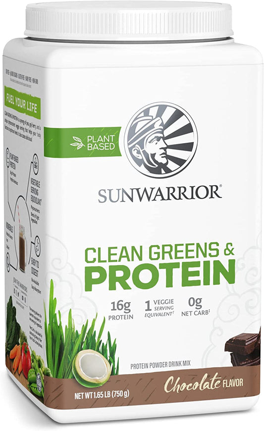 Sunwarrior Vegan Protein Powder and Greens Powder | Clean Greans | Chocolate Sunwarrior