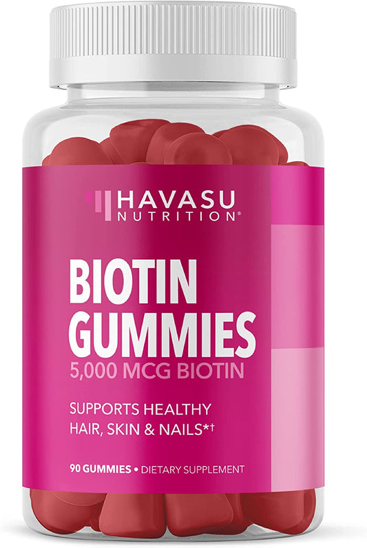 Biotin Gummies Hair Skin Nails Vitamins for Women Havasu Nutrition