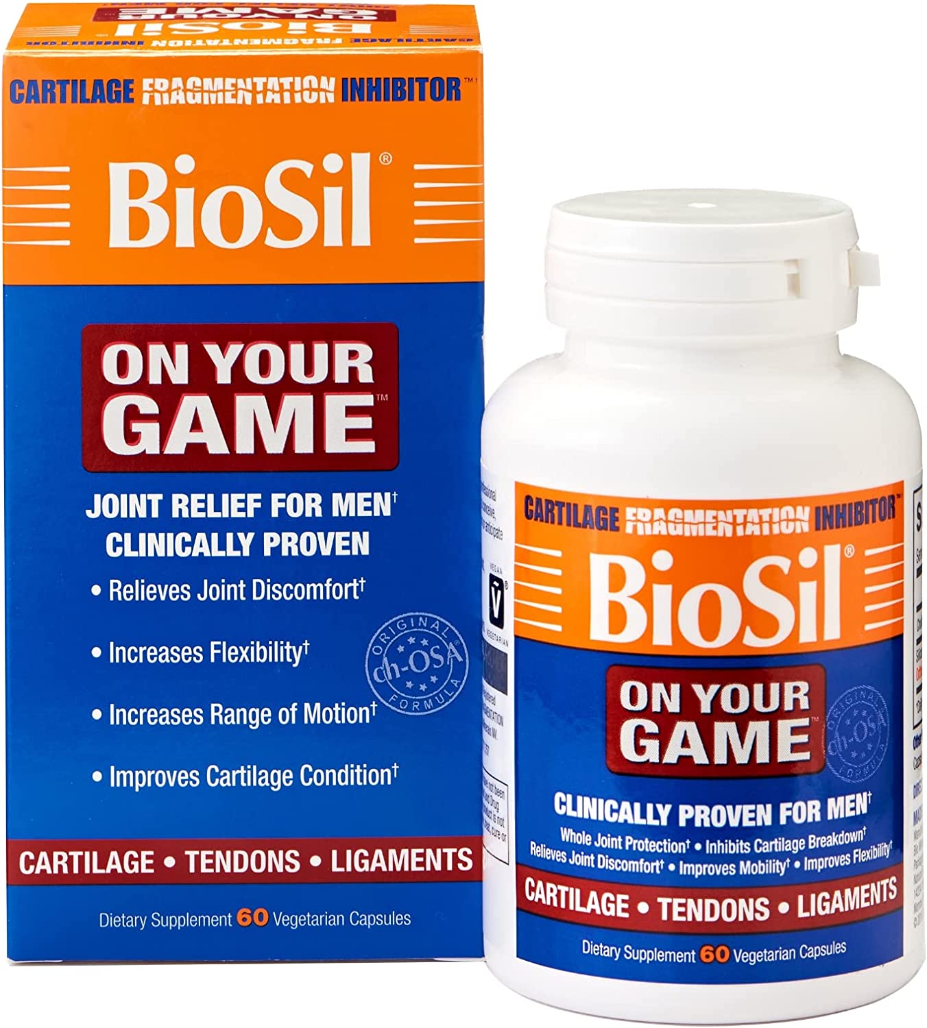 BioSil On Your Game - 60 Veggie Capsules - with Patented ch-OSA Complex Biosil