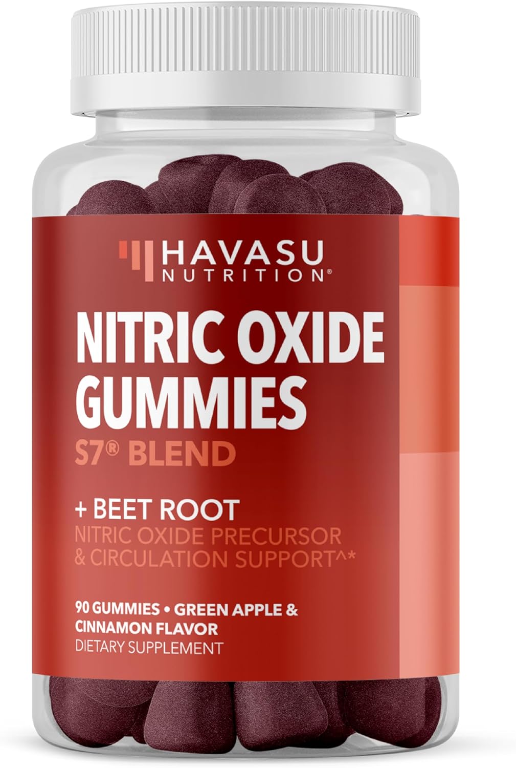 Nitric Oxide Gummies with L-Arginine and Beet Root | Nitric Oxide Supplements for Men and Women | Nitric Oxide Precursor | Green Apple and Cinnamon Flavor | 90 Vegan, Gluten-Free and Non-GMO Gummies Havasu Nutrition