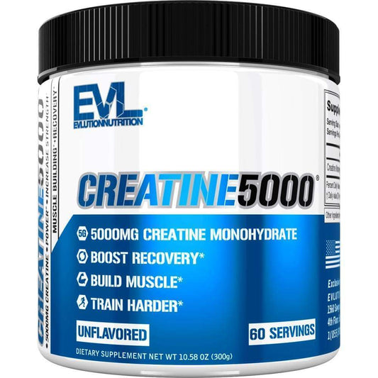 Creatine5000 5 Grams of Pure Creatine Monohydrate in Each Serving Unflavored Powder EVLUTION NUTRITION