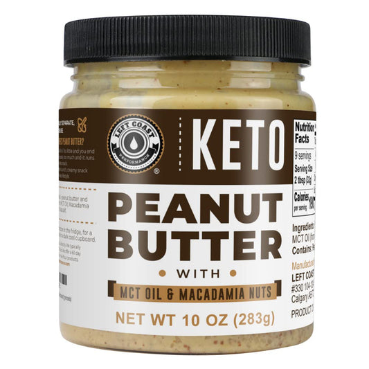 Left Coast Performance Keto Peanut Butter with Macadamia Nuts and MCT Oil Smooth Left Coast Performance