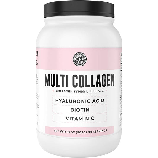 Left Coast Performance Multi Collagen Powder with Biotin, Hyaluronic Acid, Vitamin C (2lb Value Size) Left Coast Performance