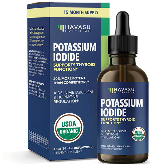 Organic Potassium Iodide | Iodine Liquid Supplement for Thyroid Support and Hormone Regulation | 1 Years Supply of Iodine Drops | Vegan Nascent Iodine Drops to Give Your Thyroid Energy and Balance Havasu Nutrition