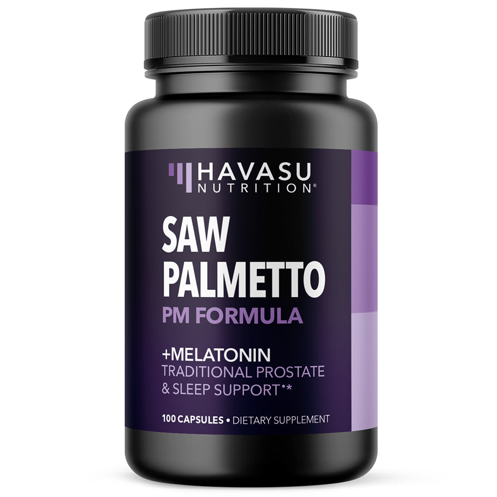 Saw Palmetto Capsules for Prostate Support + Restful Sleep, 100 Count Havasu Nutrition