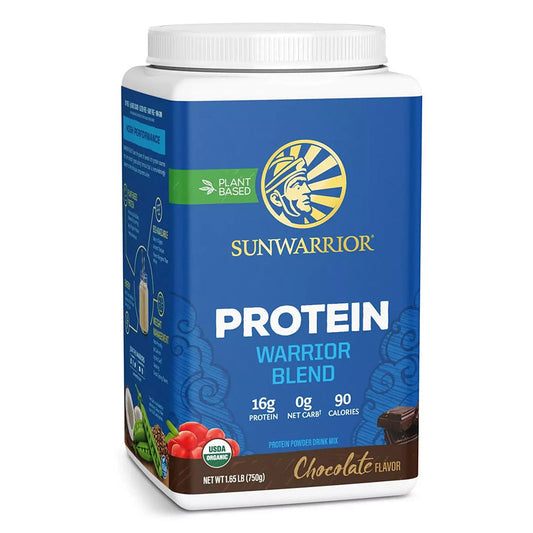 Vegan Organic Protein Powder Plant-based | BCAA Amino Acids Hemp Seed Soy Free Dairy Free Gluten Free Synthetic Free NON-GMO | Chocolate 30 Servings | Warrior Blend by Sunwarrior. Sunwarrior