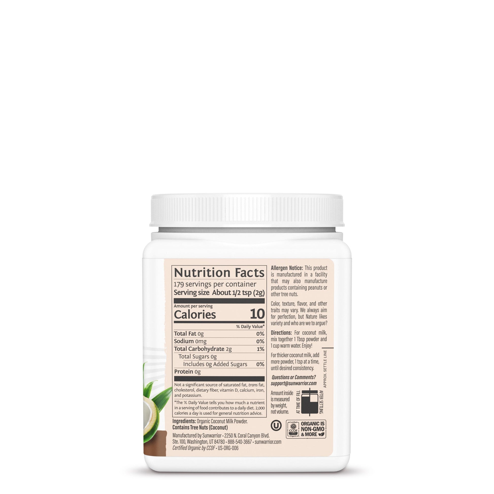 Organic Coconut Milk Powder Sunwarrior